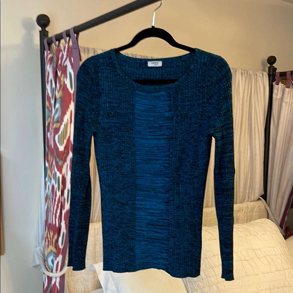 Akris Punto Blue and Black Knit Sweater